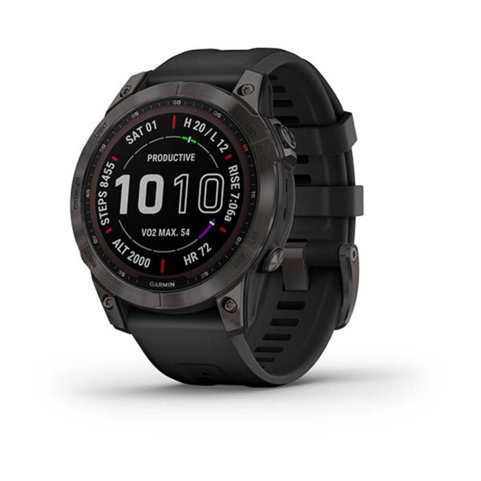 Garmin Garmin Fenix7 sapphire solar edition black dlc titanium with black wrist strap 010-02540-35