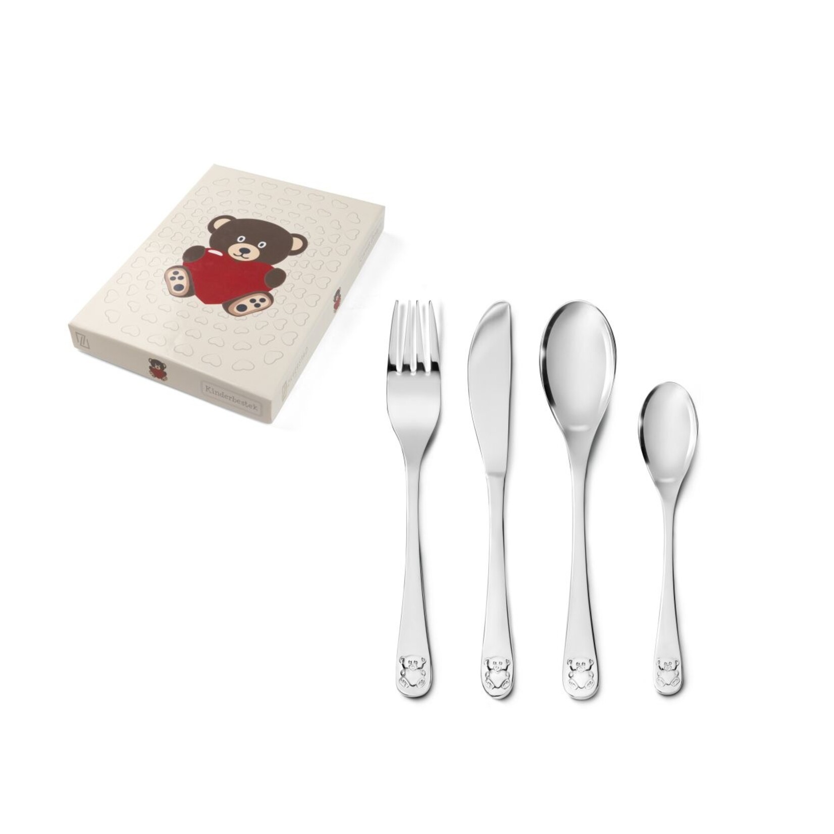 Zilverstad Zilverstad 4-piece cutlery ''Bear with Heart'' 6828030