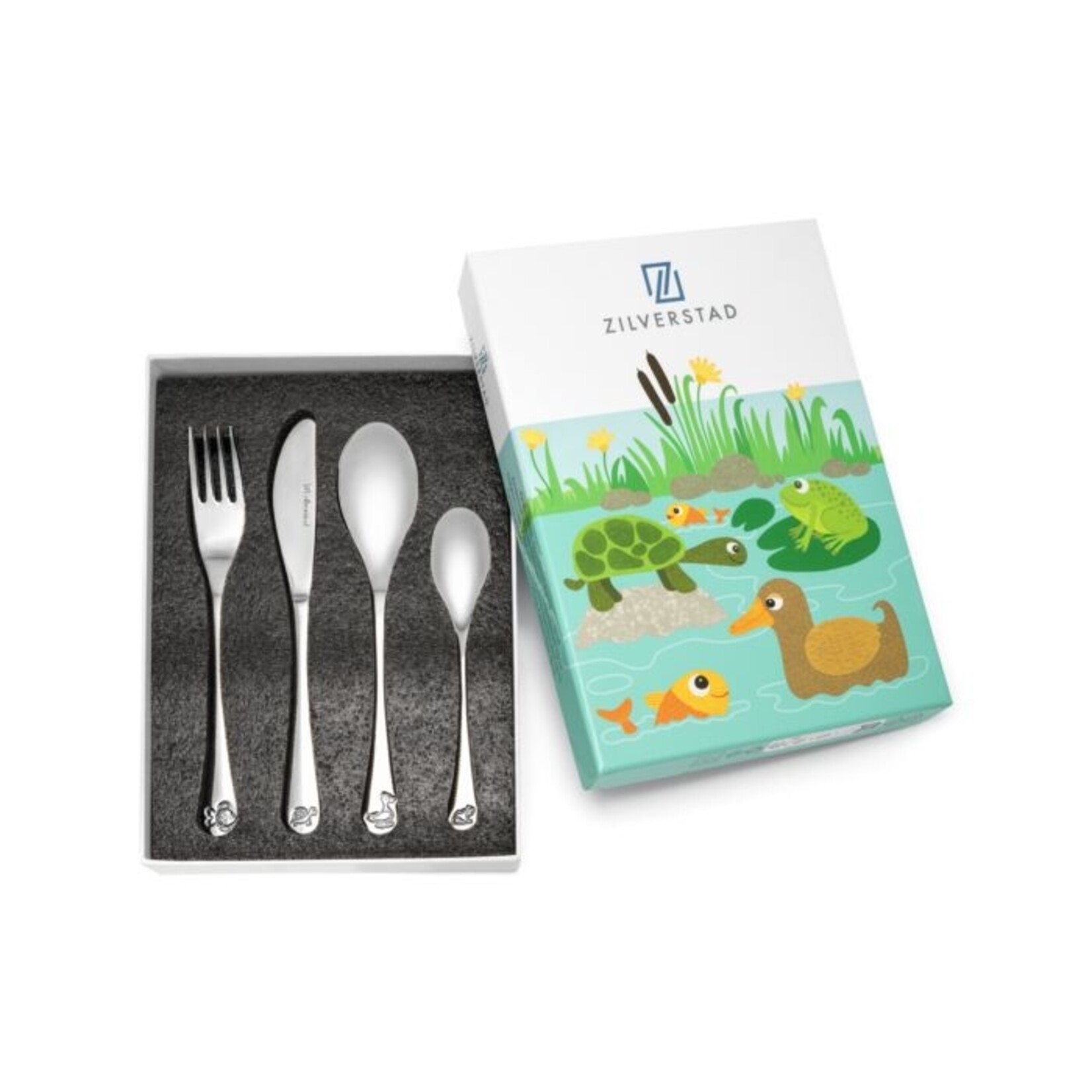 Zilverstad Zilverstad 4-piece cutlery ''Pond Animals'' 4259070