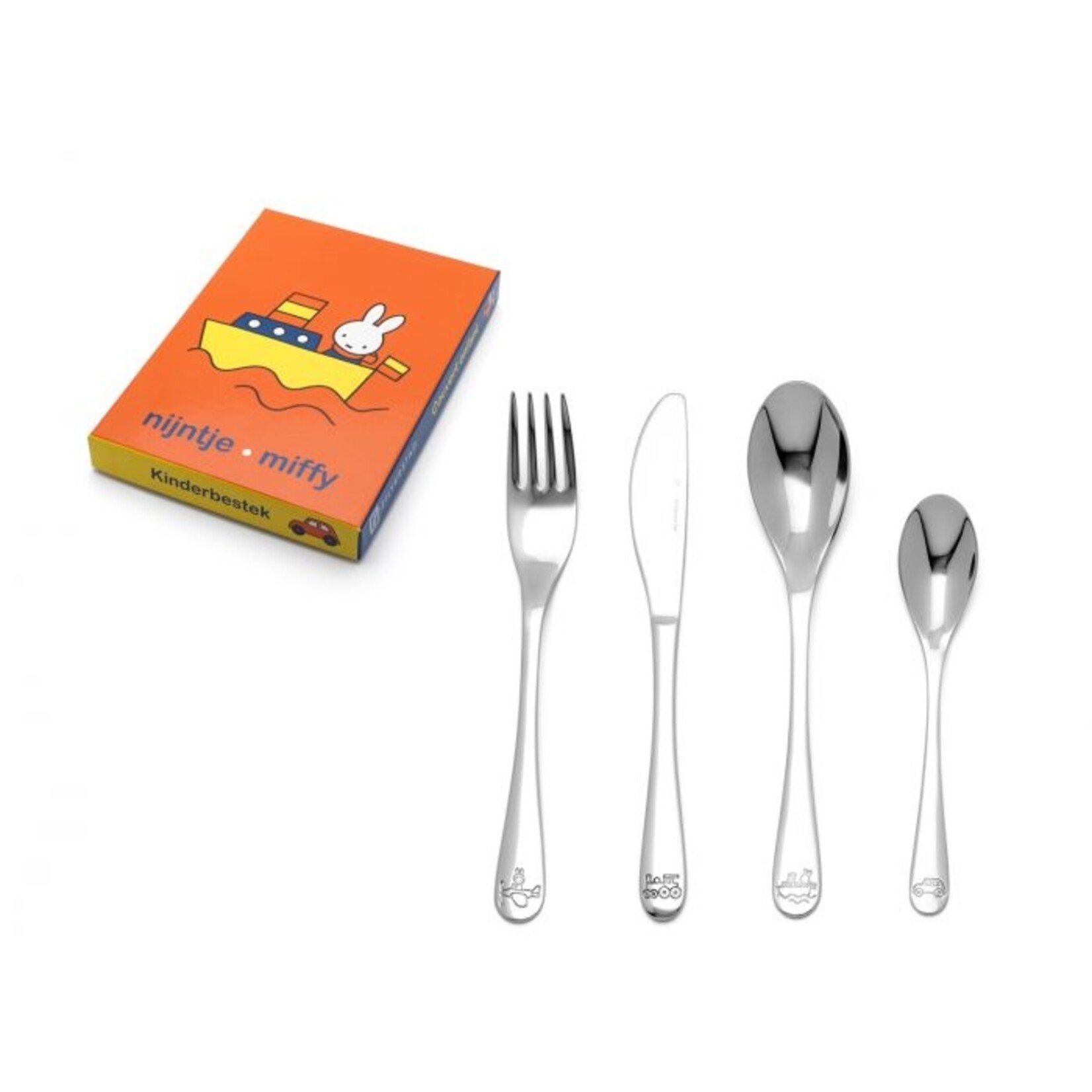 Zilverstad Zilverstad children's cutlery 4-piece ''Miffy Vehicles'' 4255070