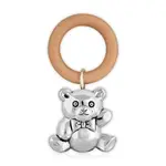 Luxury Gifts Silver rattle bear wooden ring wg-05992