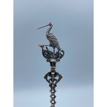 Juwelier Arie de Koning Silver birth spoon classic ''Stork on one leg''