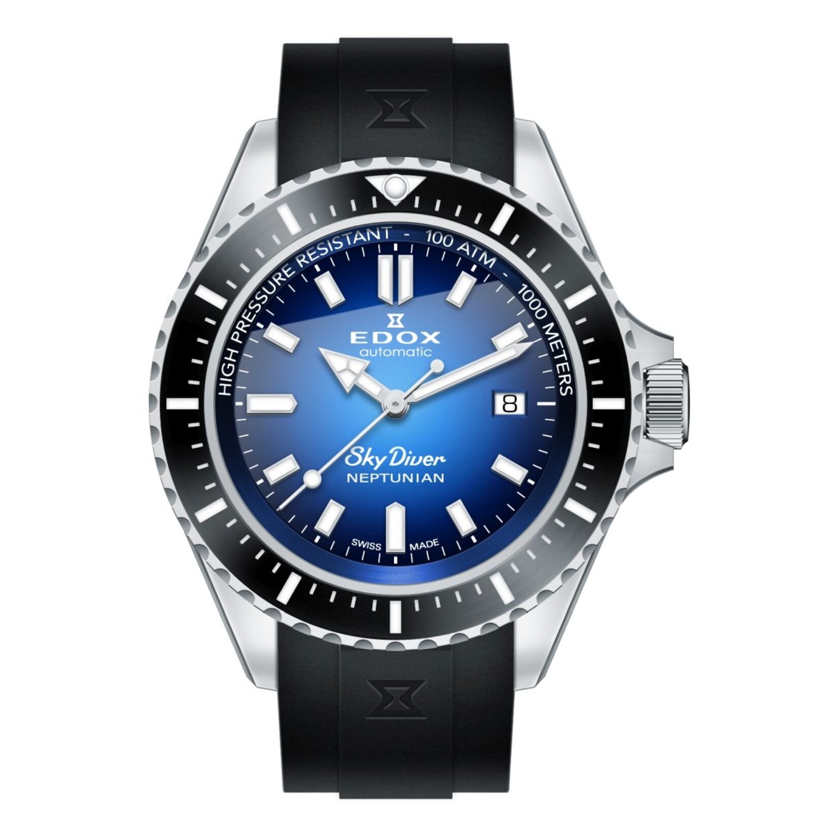 Edox Edox heren horloge 80120-3NCA-BUIDN Skydiver Neptunian