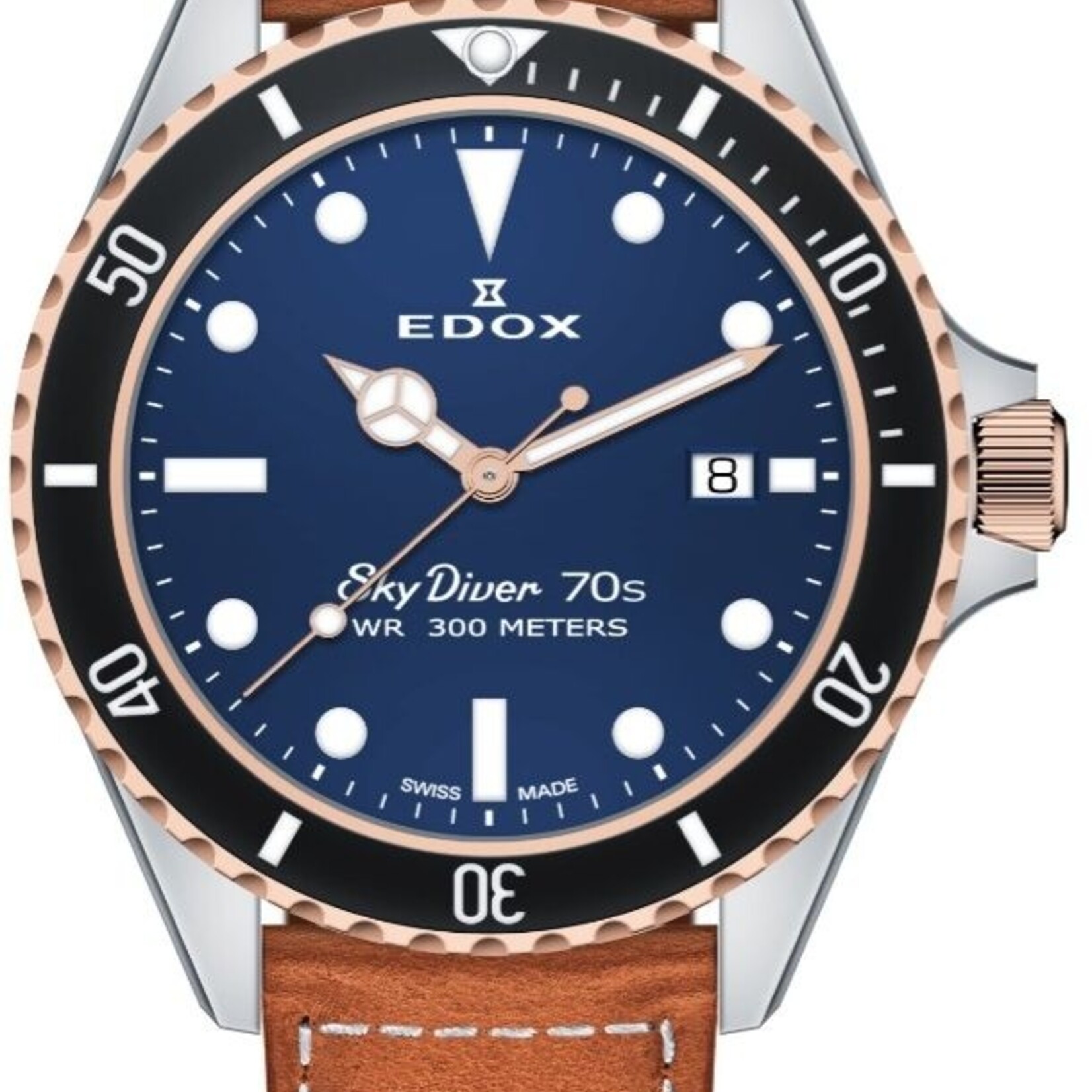 Edox Edox heren horloge 53017-357RNC-BUI Skydiver