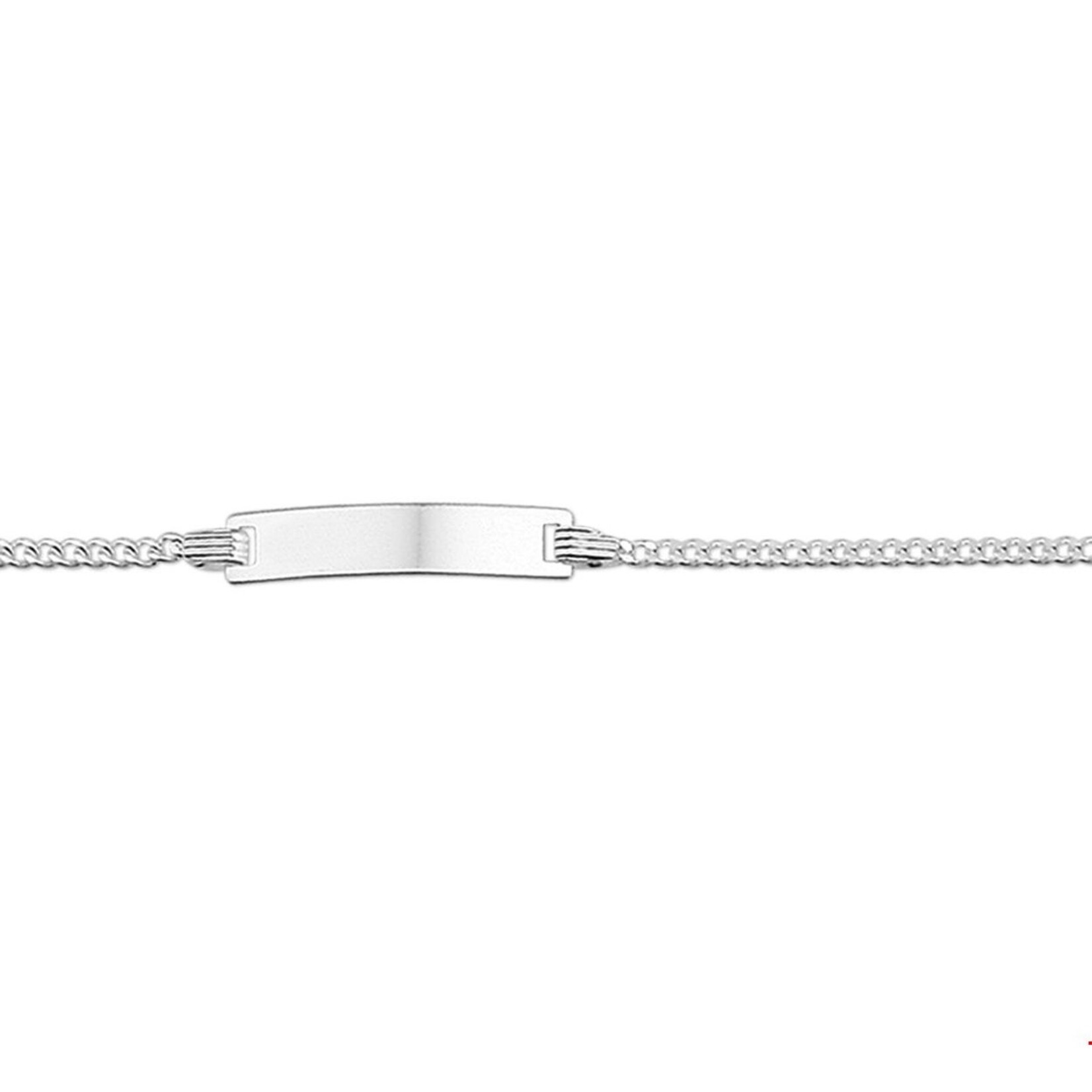 Zilveren graveer/naamplaat armband 11/13cm recht