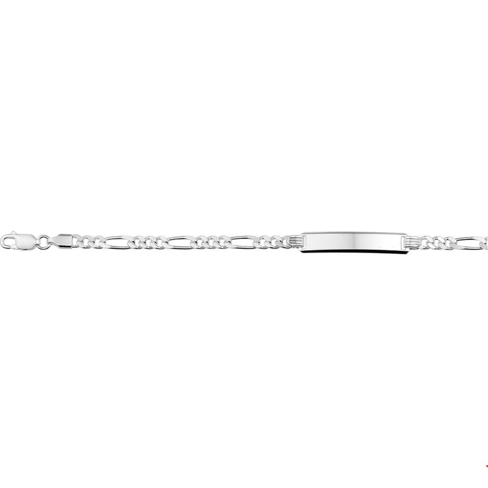 Zilveren naamplaat armband 16cm figaro