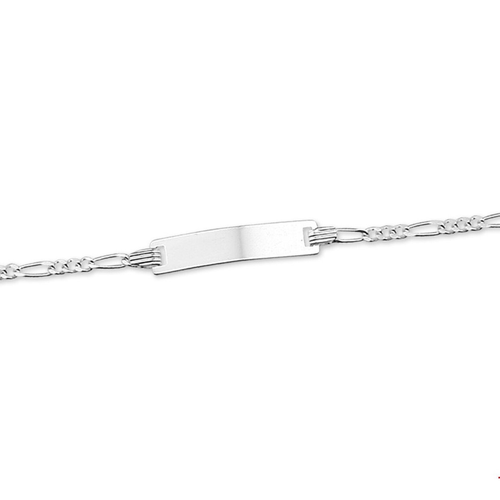 Zilveren naam plaat armbandje 11-13cm figaro