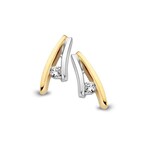 Excellent Jewelry Excellent Jewelry bicolor ear studs with diamond