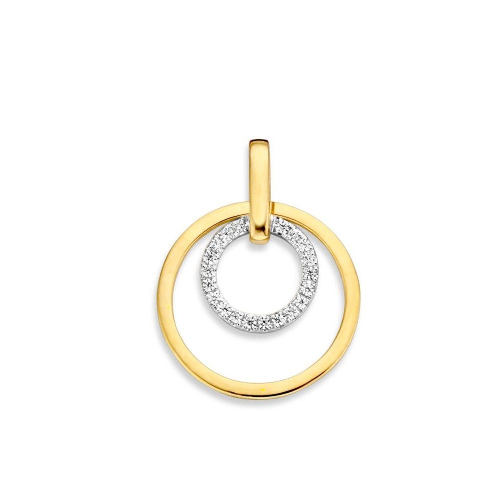 Excellent Jewelry Excellent Jewelry bicolor gouden hanger hh426179 met zirkonia