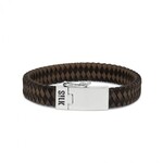 Silk Silk armband alpha  841bbr 20cm bruin/zwart