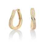 Sparkling Jewels Sparkling flare crystal hoop earrings | golden