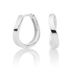 Sparkling Jewels Sparkling flare silver hoop earrings - 16mm eas01