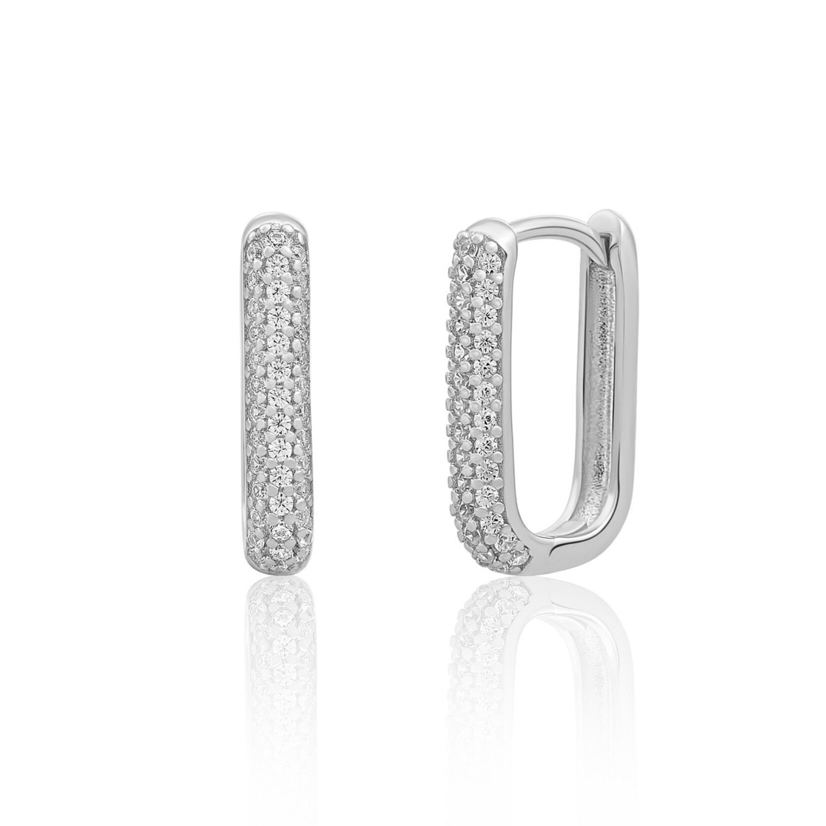 Sparkling Jewels Sparkling square creolen cz zilver eas24