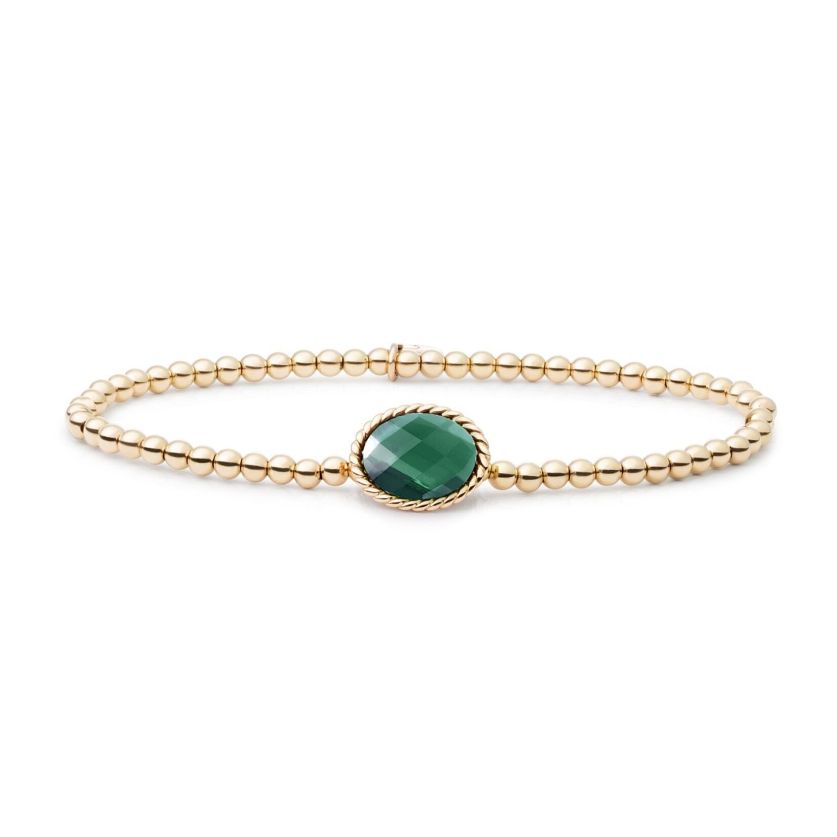 Sparkling Jewels Sparkling petrol green quartz twist bracelet sb-g-3mm-tg52