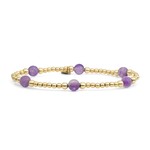 Sparkling Jewels Amethyst reverse bold mix armband blk03g-g05