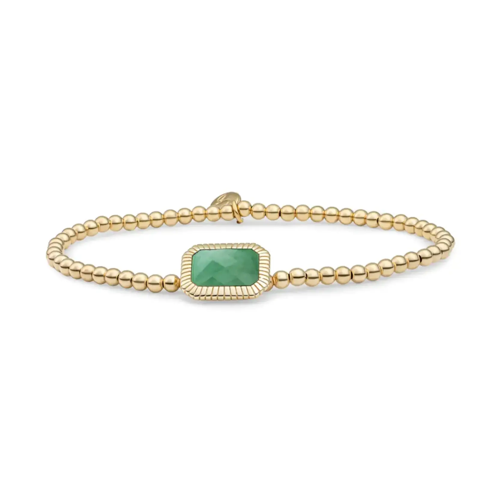 Sparkling Jewels Green aventurine baguette armband sb-g-3mm-bag29