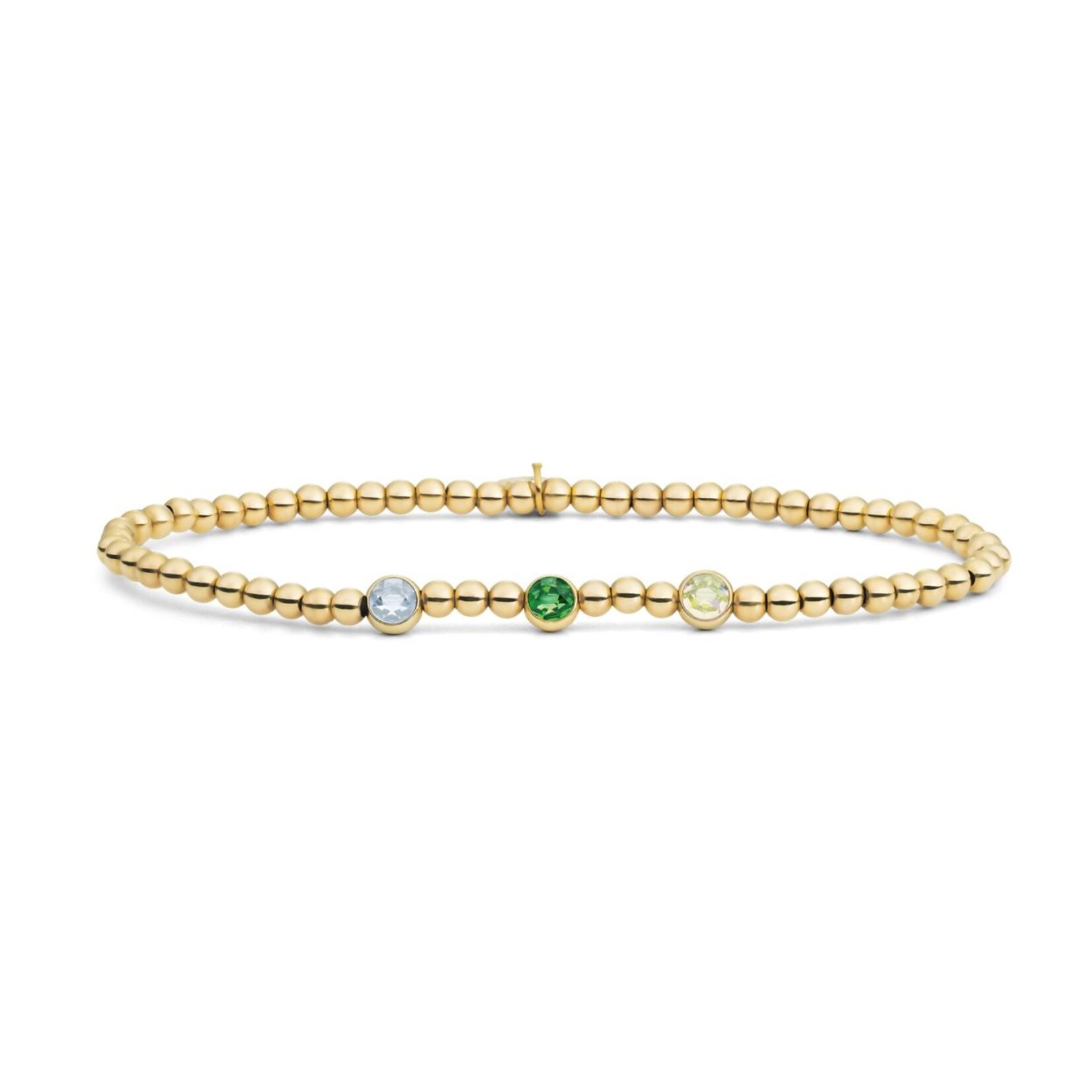 Sparkling Jewels Green hues cz armband goudkleurig sb-g-3mm-cb03