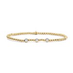 Sparkling Jewels White cz bracelet gold colored sb-g-3mm-cb01