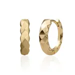 Sparkling Jewels Multi edge hoop earrings l gold colored eag29