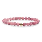 Sparkling Jewels Pink rhodonite saturn armband - large sbg-gem24-add-6mm