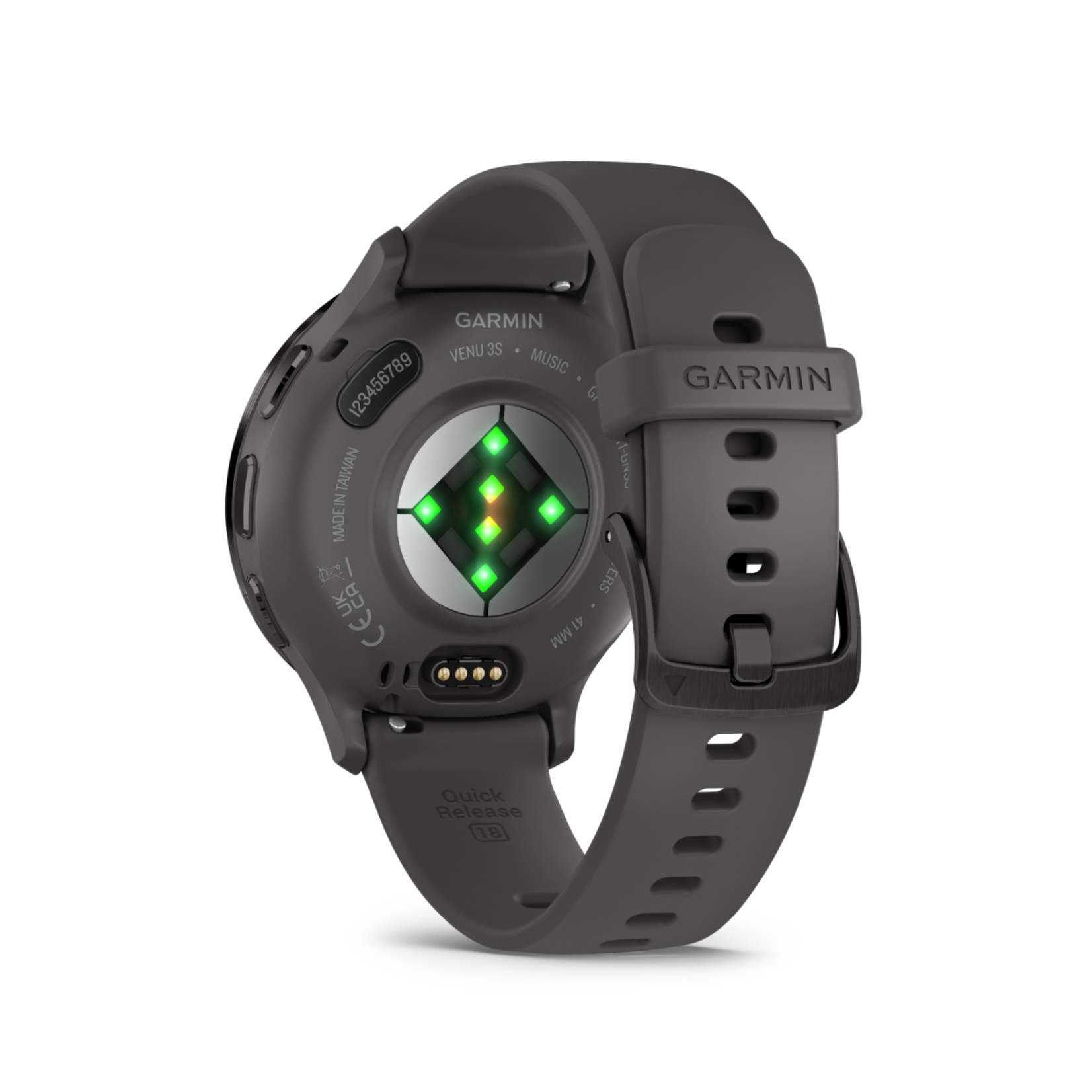 Garmin Garmin Venu® 3S Slate gray rand van roestvrij staal met pebble gray behuizing en siliconen band 010-02785-00