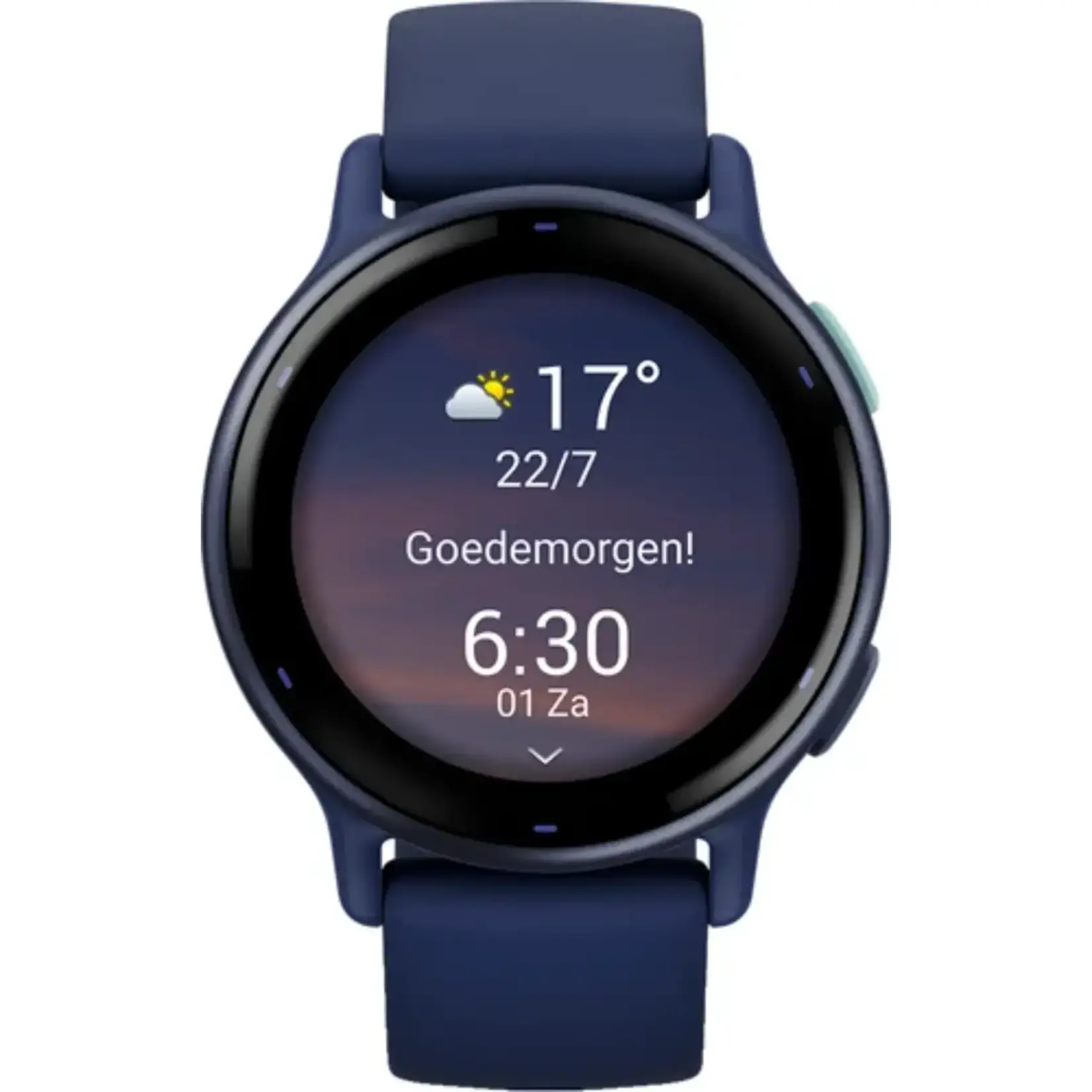 Garmin Garmin Vívoactive® 5 Metallic Navy aluminium rand met Navy behuizing en siliconen band 010-02862-12