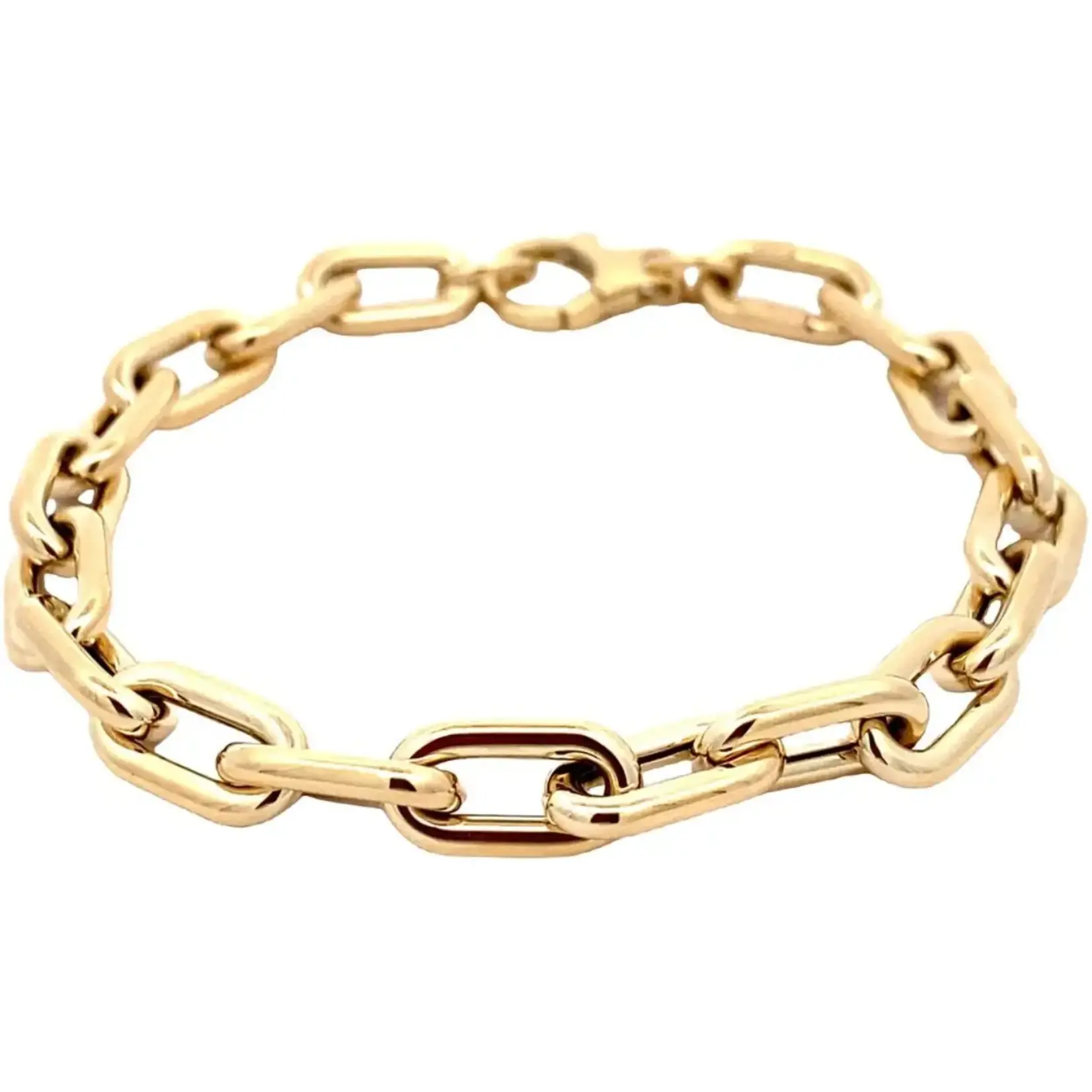 Monzario Monzario bracelet oval anchor bracelet 7mm yellow gold 19cm