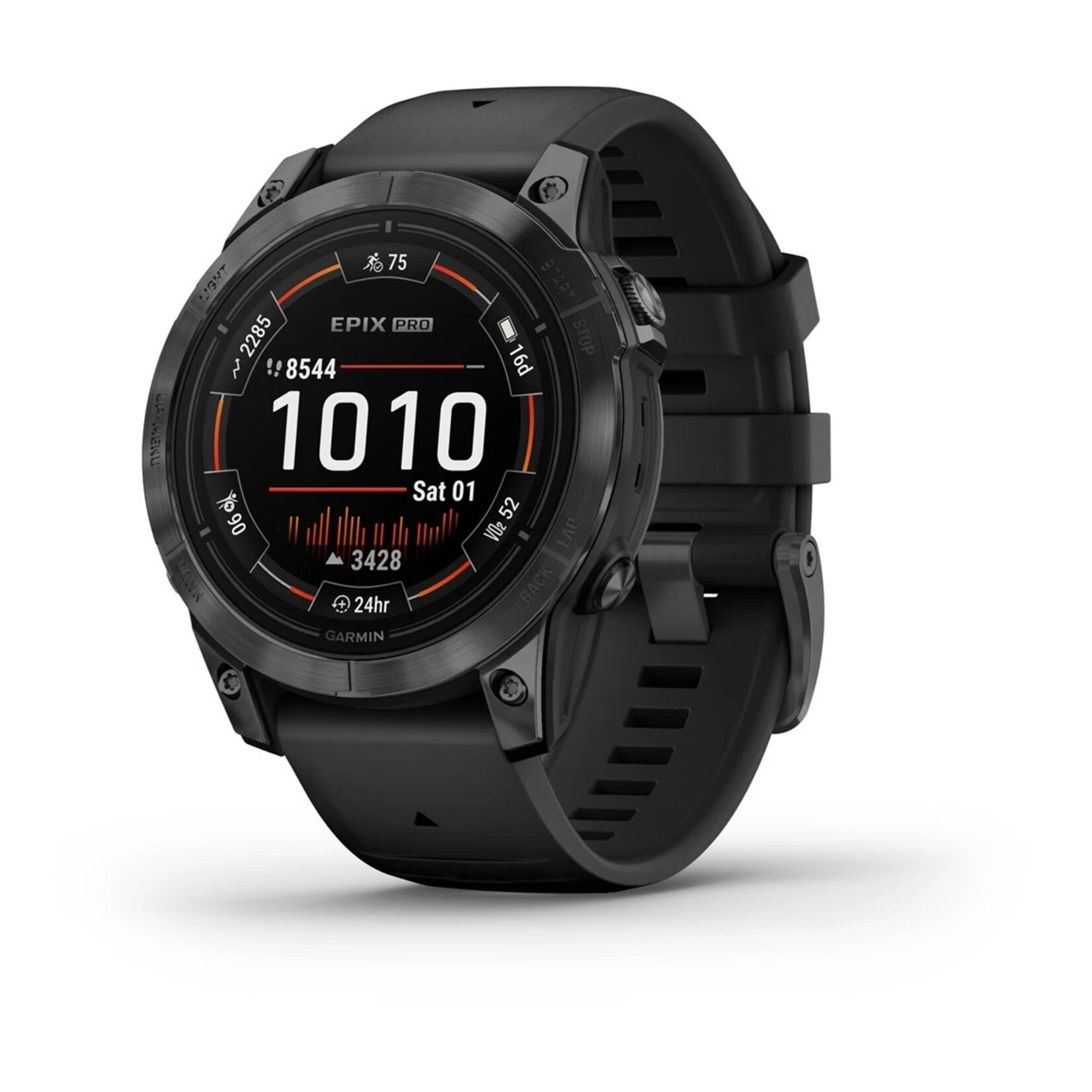 Garmin Garmin Epix pro (gen 2)  sapphire edition | 47 mm, carbon gray dlc titanium met zwarte band 010-02803-11