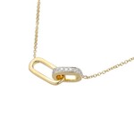 Juwelier Arie de Koning Geelgouden briljant collier  9-0.04 Crt H-SI 42-45cm