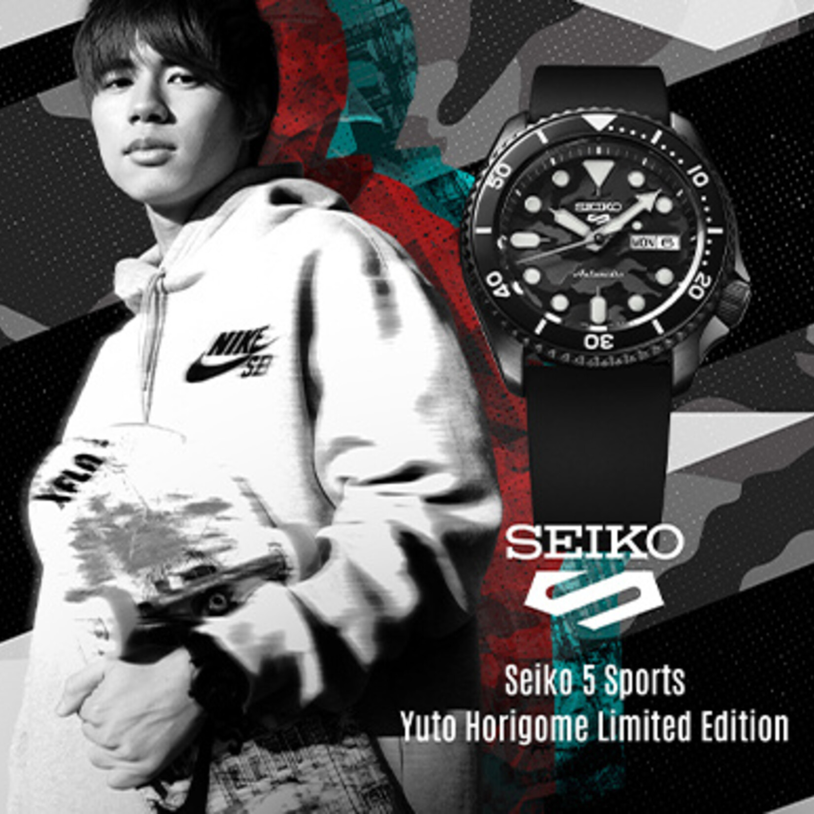 Seiko Seiko 5 Sports Automaat  Yuto Horigome Limited Edition SRPJ39K1