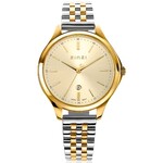 Zinzi ZINZI Classy watch 34mm gold-colored dial, gold-colored steel case and bicolor strap, date ziw1010