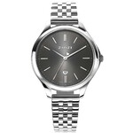 Zinzi ZINZI Classy horloge 34mm grijze wijzerplaat stalen kast en band, datum ziw1024