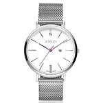 Zinzi ZINZI Retro watch white dial steel case silver-colored steel mesh strap silver-colored 38mm extra thin ZIW406M