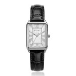 Zinzi ZINZI Elegance watch white dial and rectangular case black leather strap 28mm extra thin ZIW1906Z