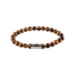 AZE Junior AZE Junior armband 16cm BROWN BEADS - 6mm AJ-BS404-A-160