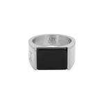 AZE Jewels AZE Jewels Ring SIGNET ROCKS ONYX - INOX maat 21 AZ-RG006-A-021