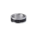 AZE Jewels AZE Jewels Ring TWO-TONE - INOX/NOIR maat 18 AZ-RG004-A-018