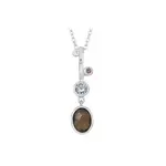 Rabinovich Rabinovich silver necklace glam 45cm with pendant smokey quartz and blue topaz 78802022