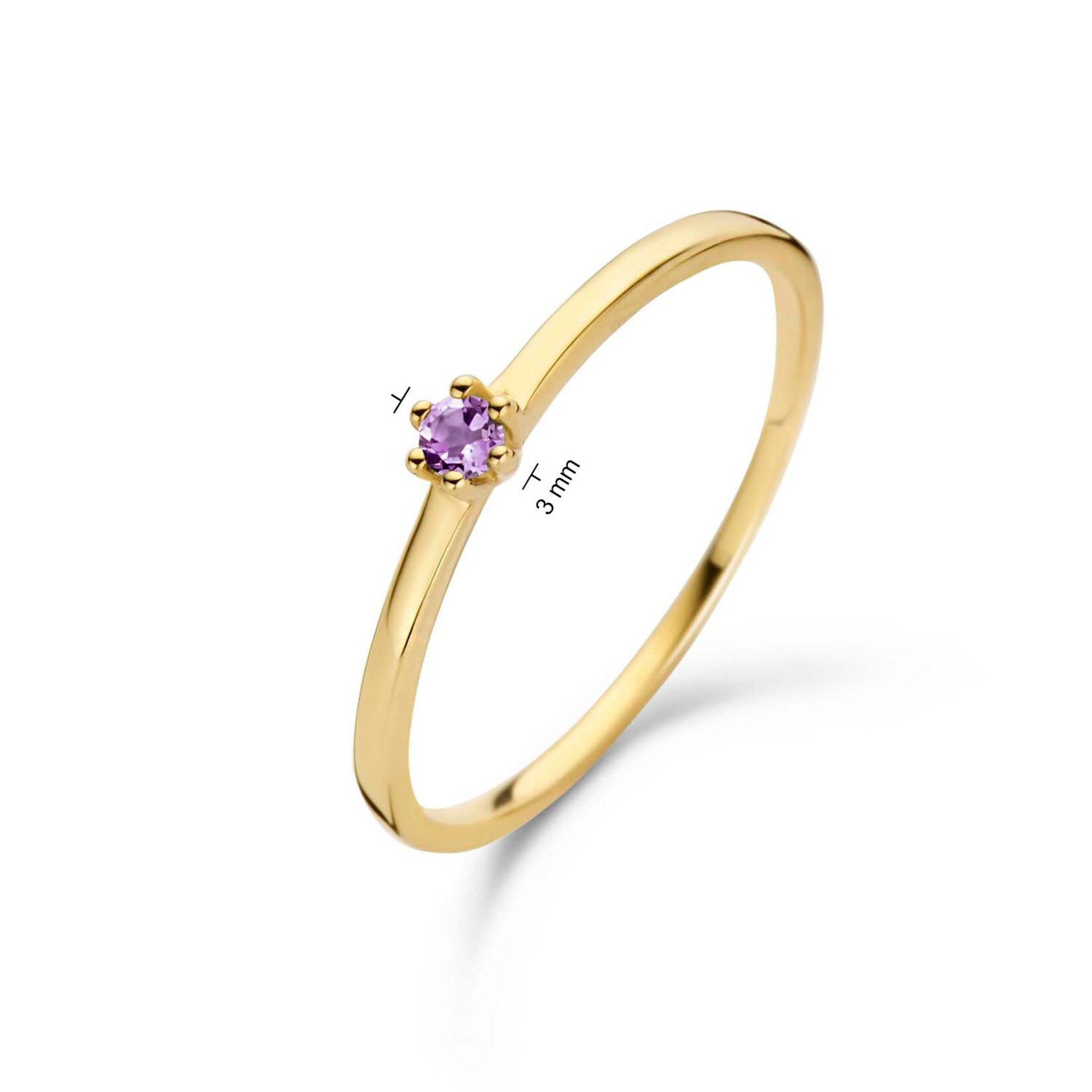 Jackie  Gold Jackie ring Amethyst JKR20.006 maat 16 (50)