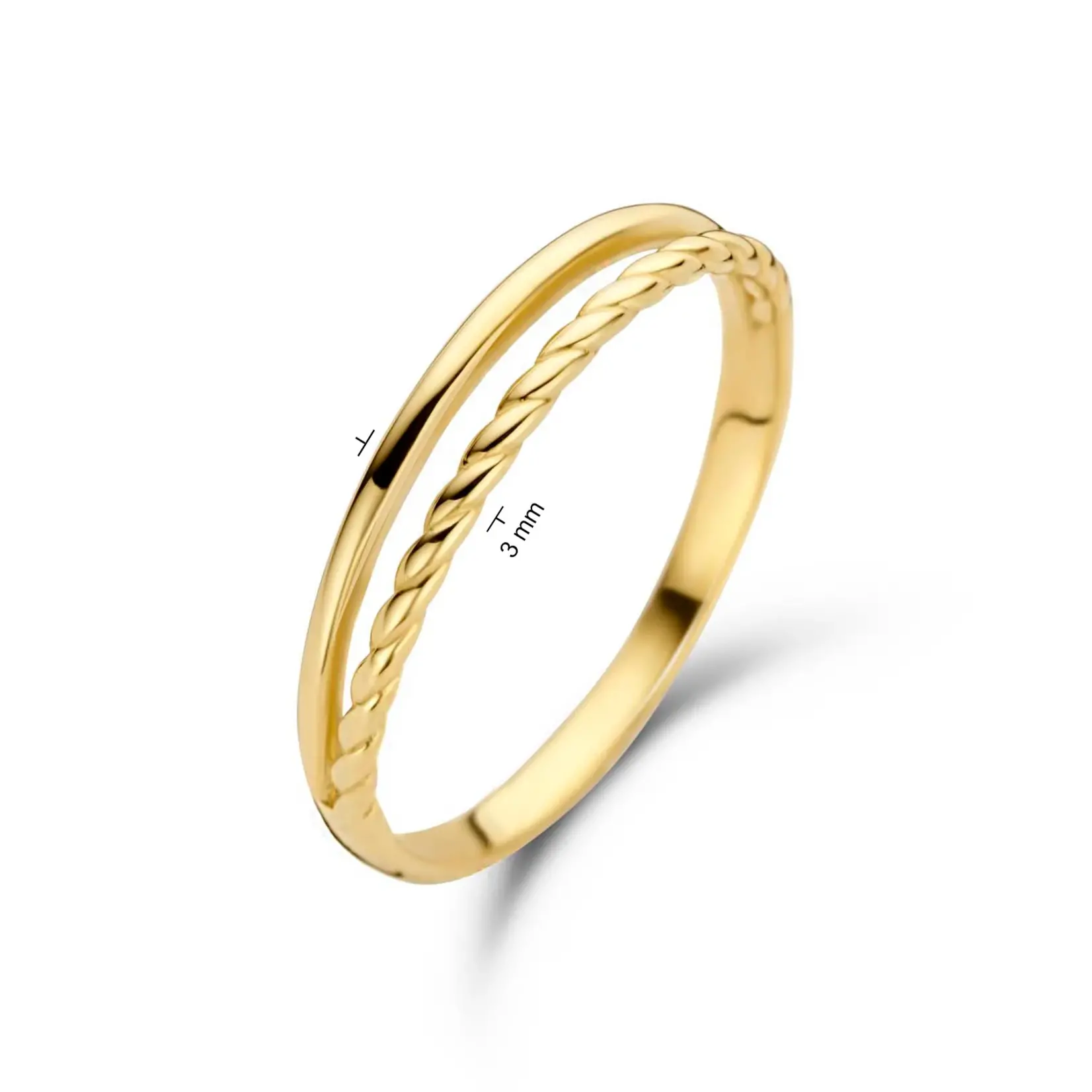 Jackie  Gold Jackie ring Twister Twin JKR20.026 maat 17,25 (54)