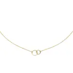 Jackie  Gold Jackie necklace Double Circle JKN20.048 - 38/40/42cm