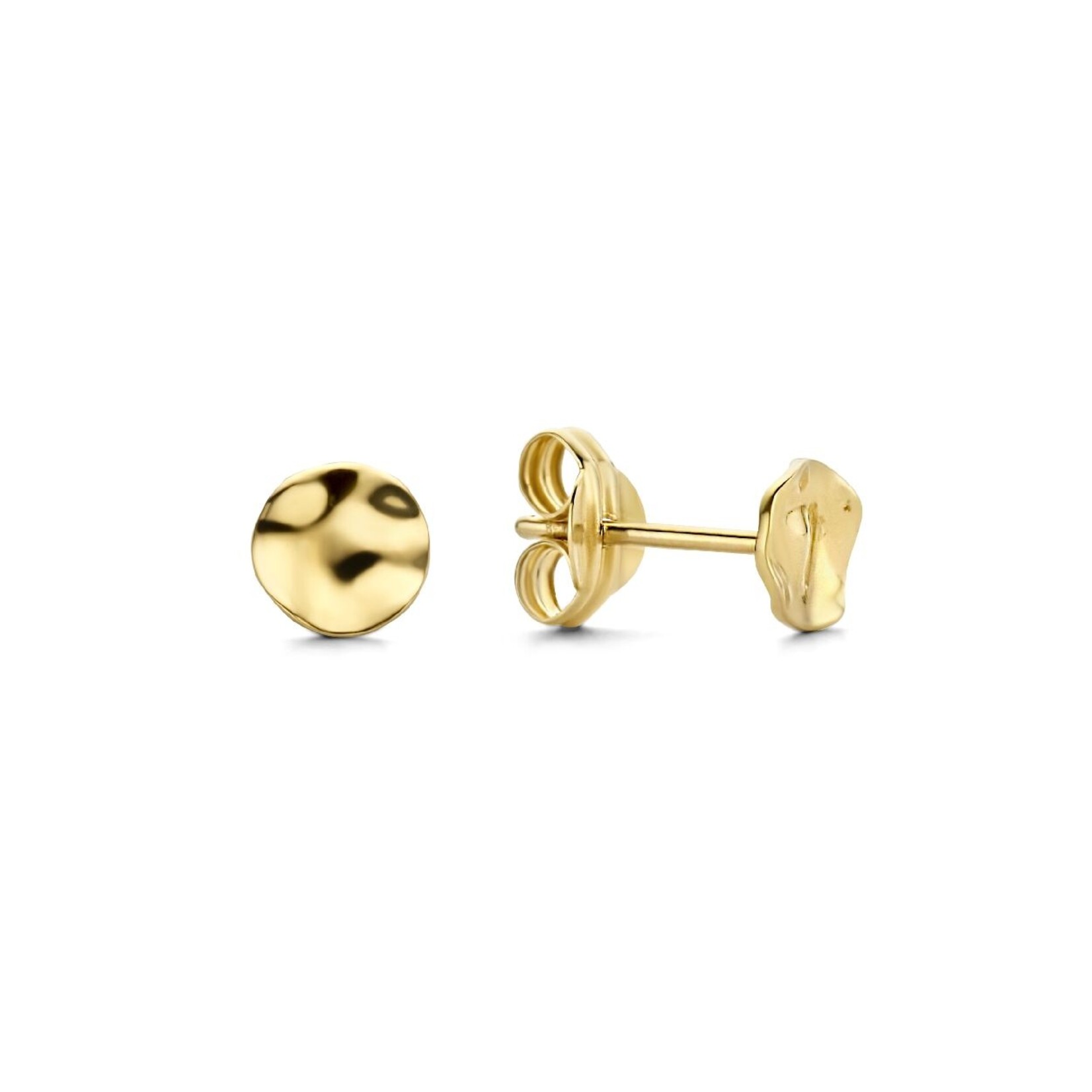 Jackie  Gold Jackie Wavy Disc Studs  JKE21.105