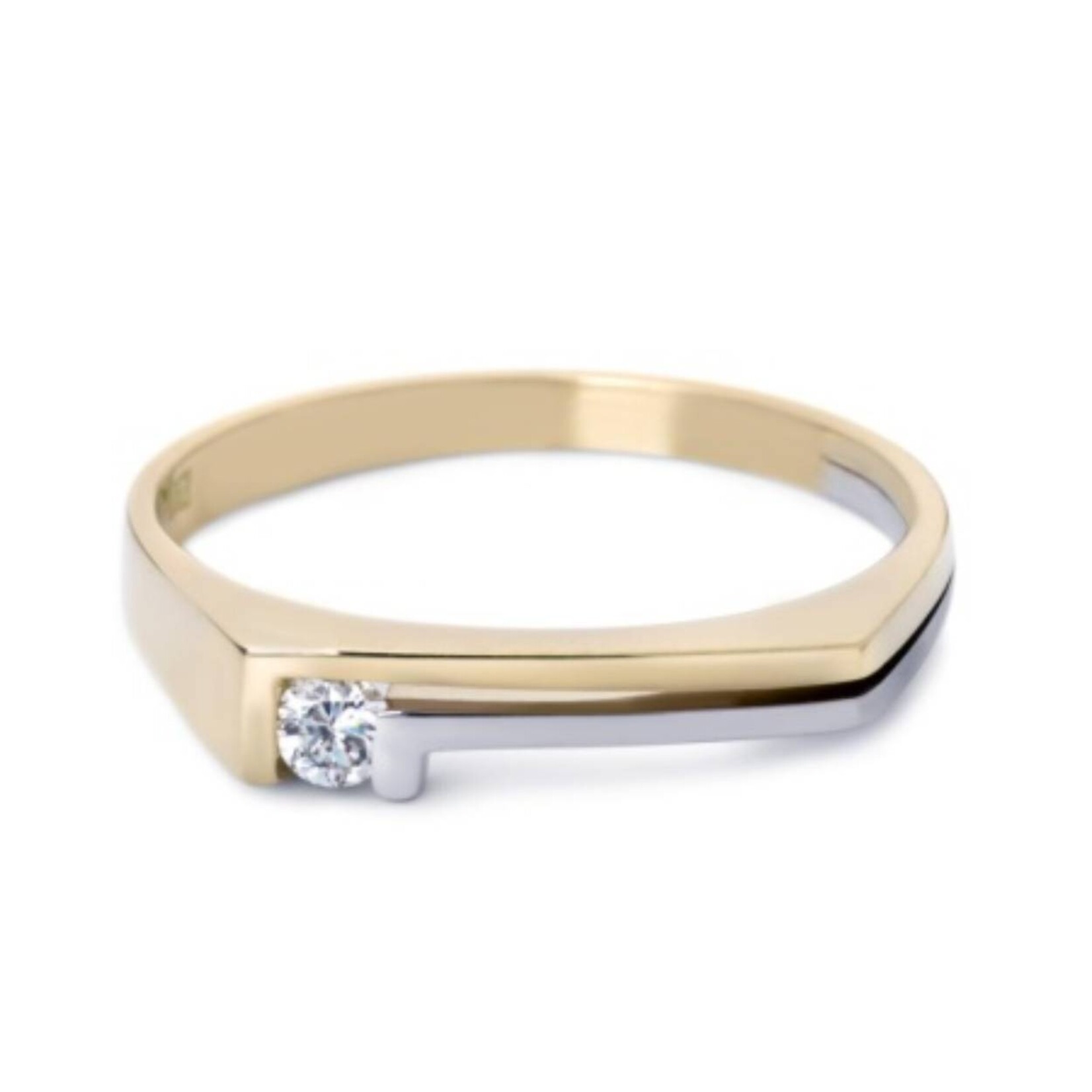 R&C DIAMONDS R&C bicolor briljant ring Philine w-si1 0.03ct maat 18 (57)