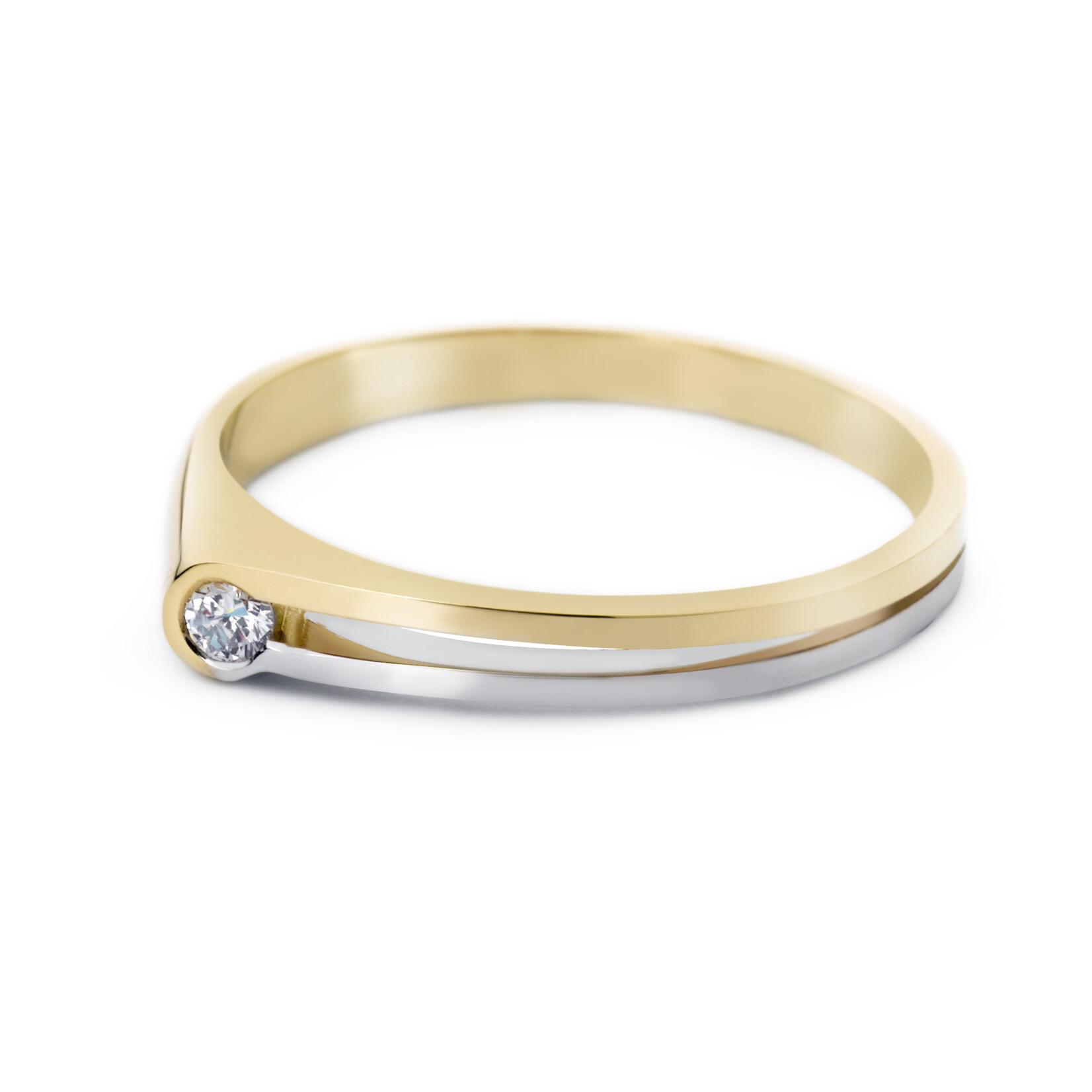 R&C DIAMONDS R&C bicolor briljant ring Sayadine 0,06ct pikee/wesselton maat 17.5 (55)