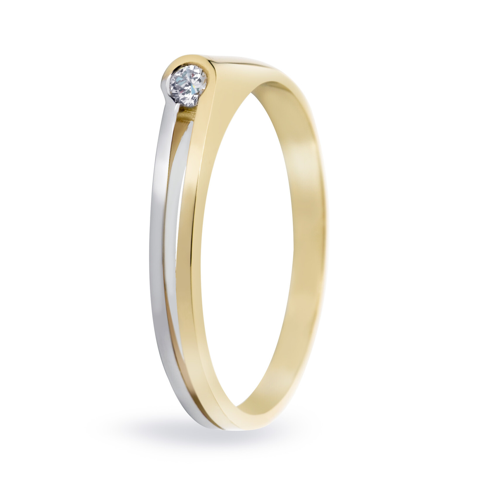 R&C DIAMONDS R&C bicolor briljant ring Sayadine 0,06ct pikee/wesselton maat 17.5 (55)