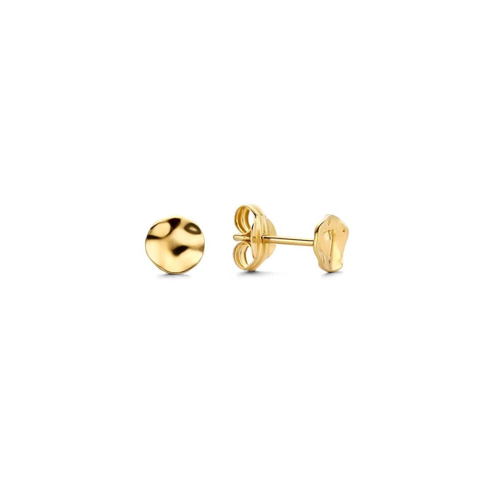 Jackie  Gold Jackie Wavy Disc Studs  JKE21.105