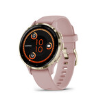 Garmin Garmin Venu® 3S, Soft Gold rand van roestvrij staal met Dust Rose behuizing en siliconen band 010-02785-03