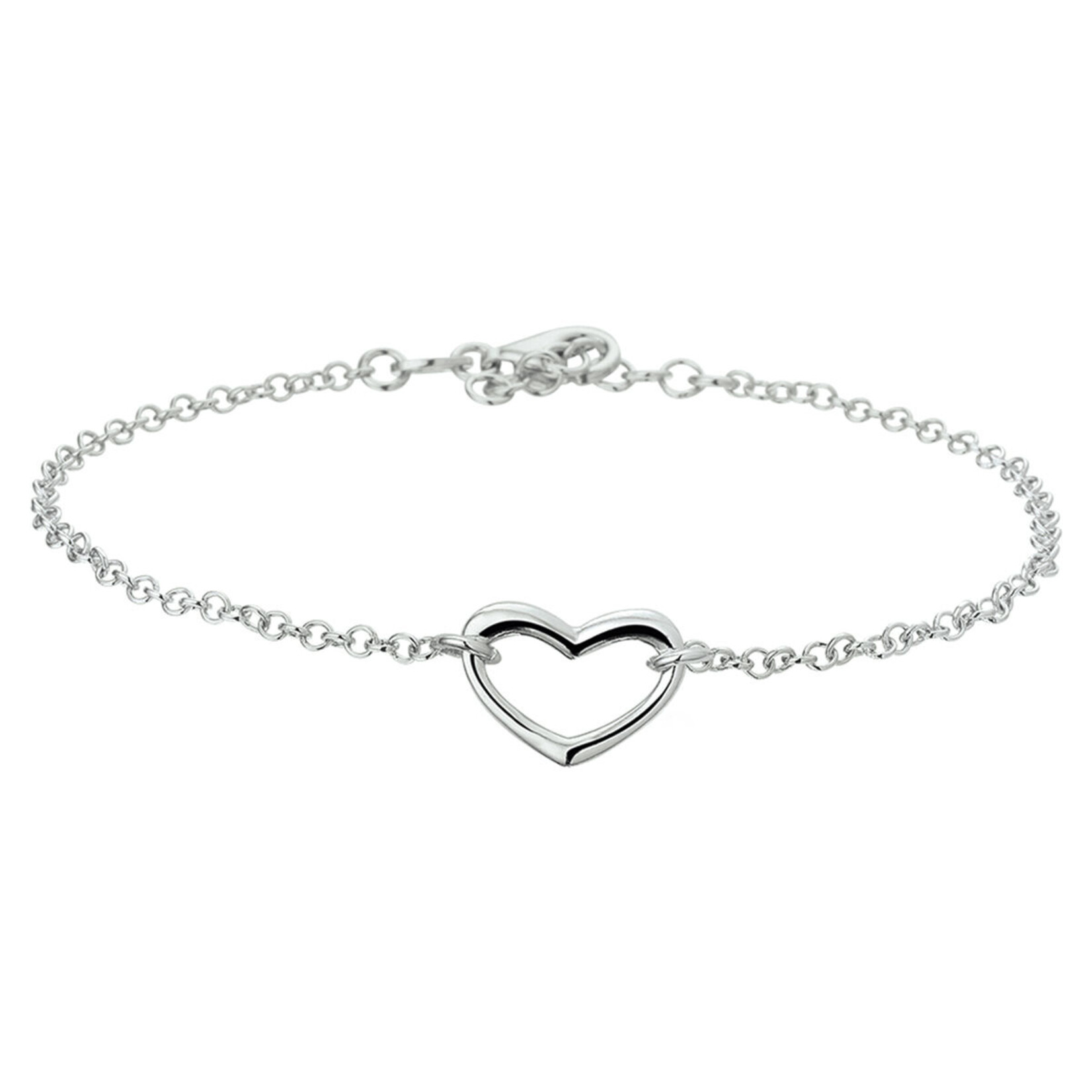 Juwelier Arie de Koning Jeweler Arie de Koning Silver anklet heart 24 + 2 cm