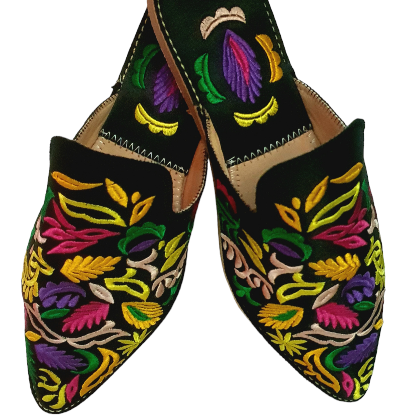 Major'Elle Flower Embroidered Leather Slipper