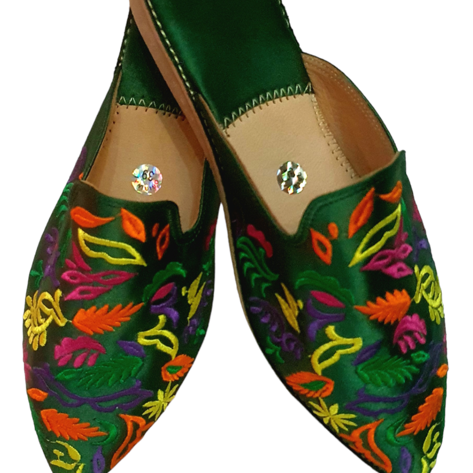 Major'Elle Flower Embroidered Leather Slipper